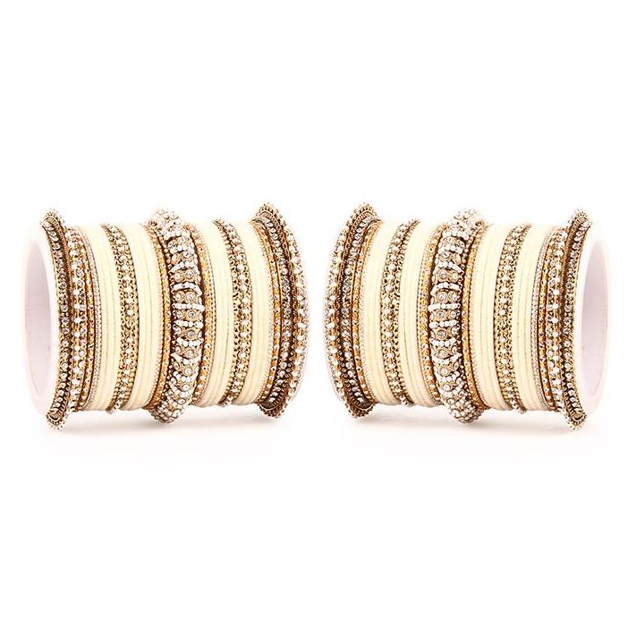 Set of 2 Beautiful Velvet Bangle And Pearl Bangle Set - Image 11