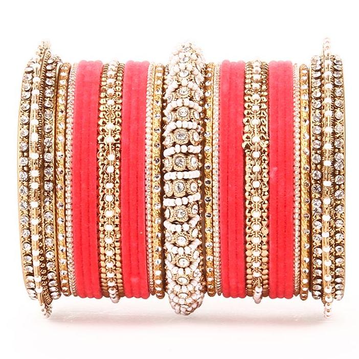 Set of 2 Beautiful Velvet Bangle And Pearl Bangle Set - Image 12