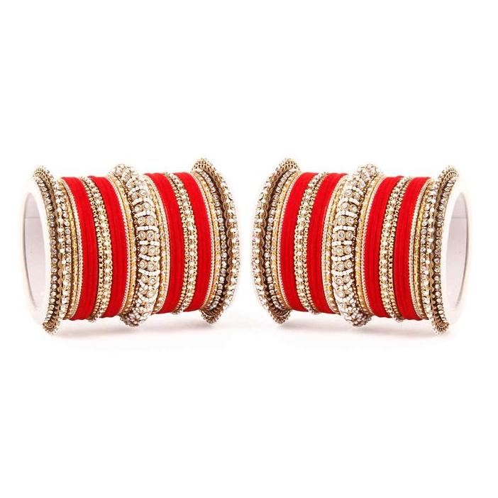 Set of 2 Beautiful Velvet Bangle And Pearl Bangle Set - Image 3