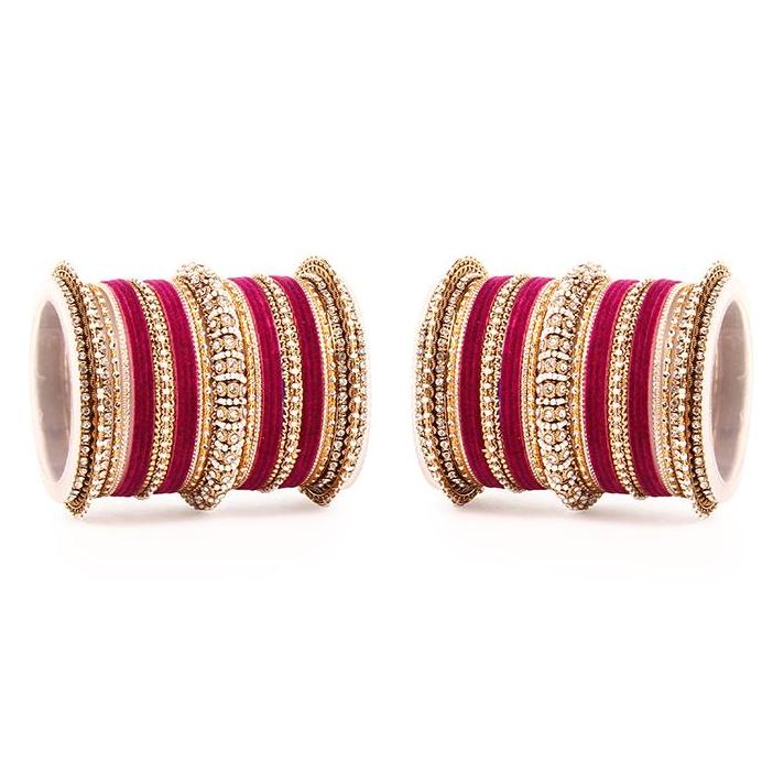 Set of 2 Beautiful Velvet Bangle And Pearl Bangle Set - Image 8