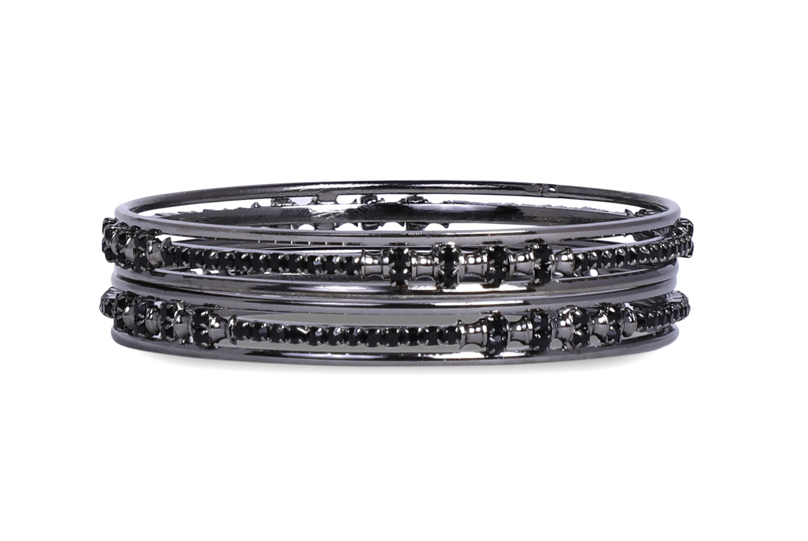 Set Of 2 Black Bracelet With Shining Stone For Work Wear - Image 3