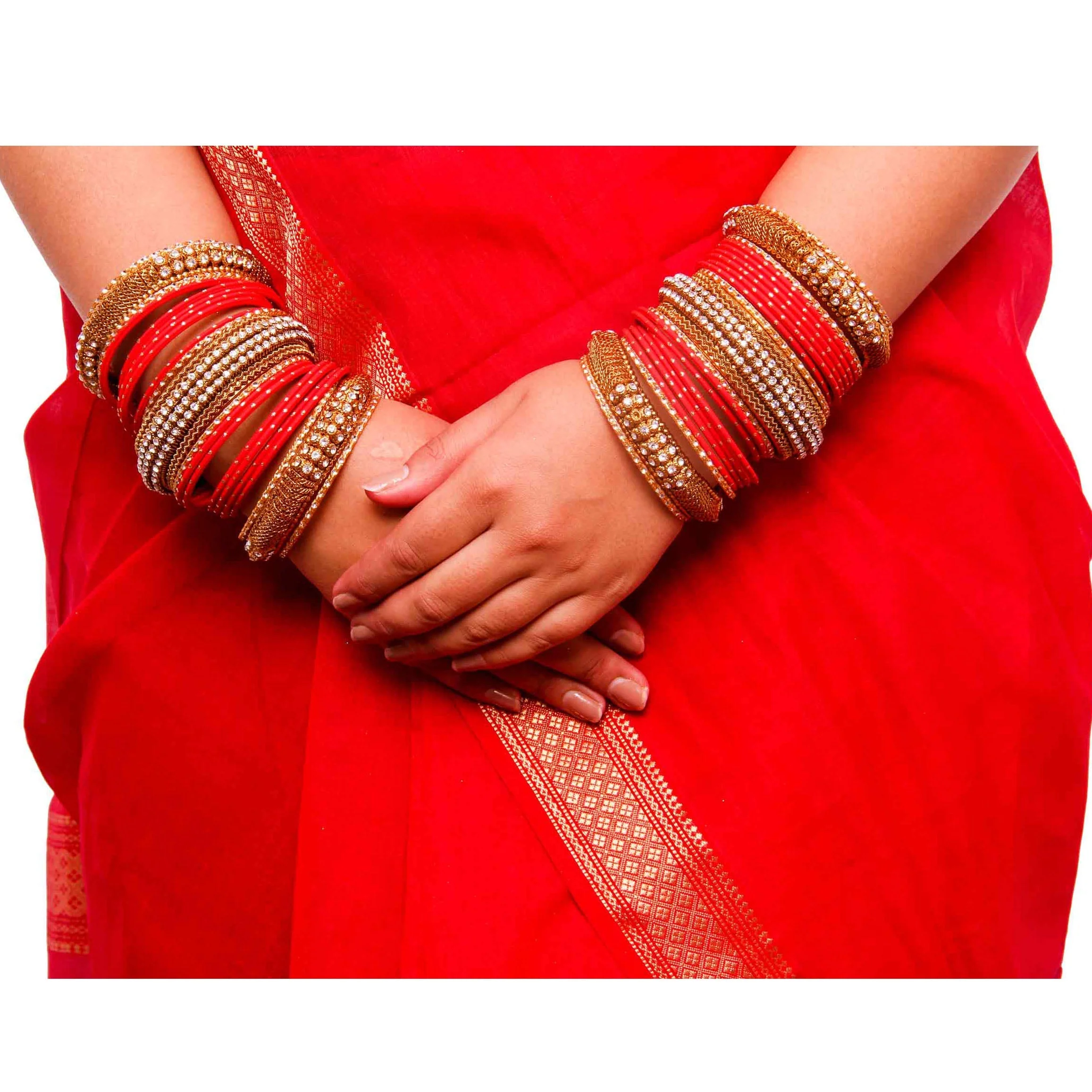 Set of 2 Bridal Jaali Work Bangle Set - Image 6