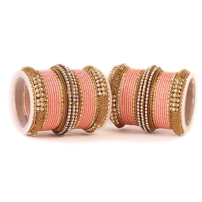 Set of 2 Bridal Jaali Work Bangle Set - Image 9