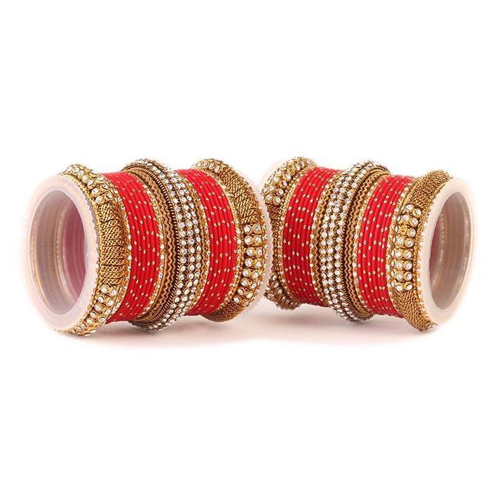 Set of 2 Bridal Jaali Work Bangle Set - Image 4