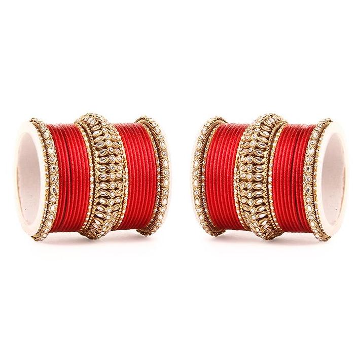 Set of 2 Bridal Kundan Bangle Set - Image 7