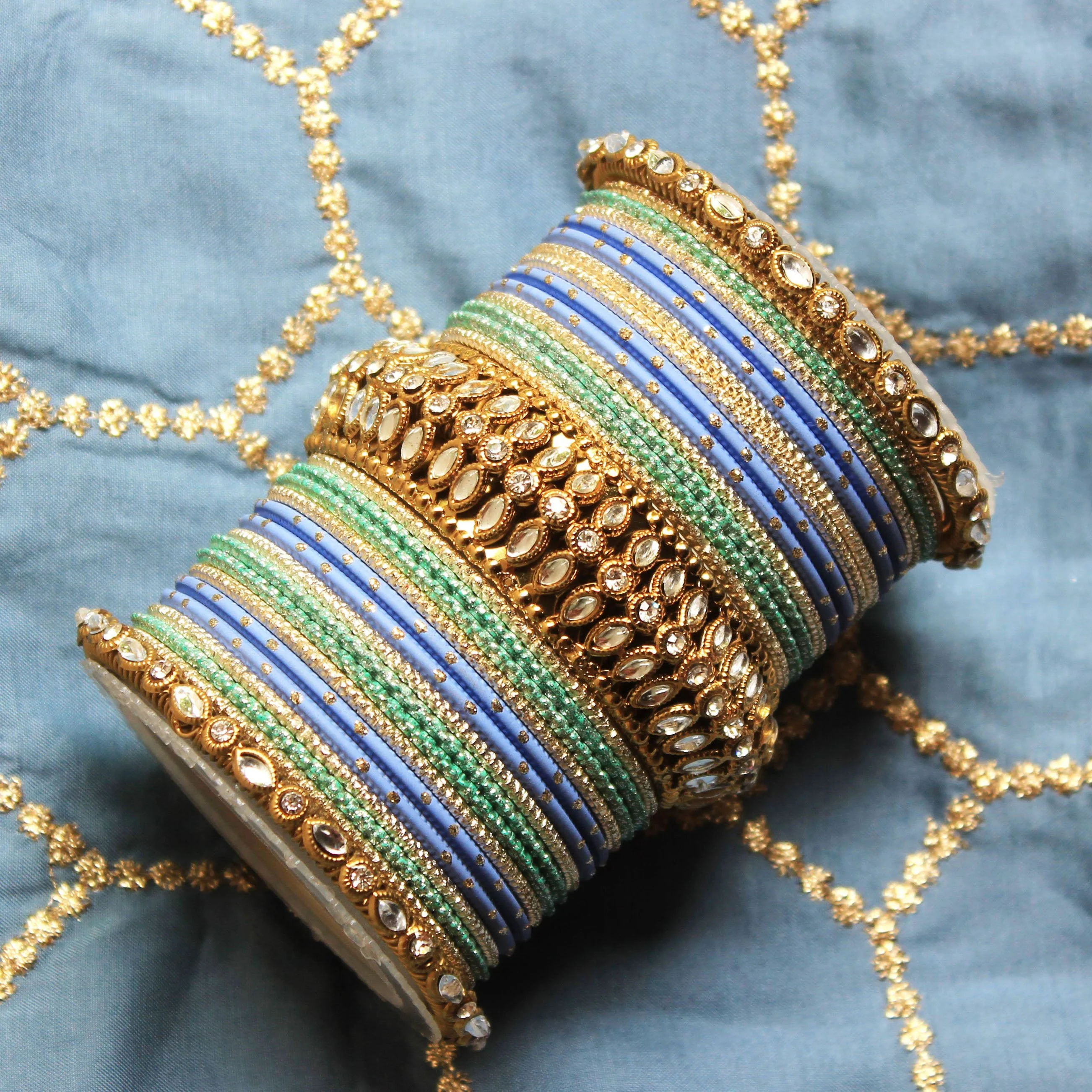Set of 2 Bridal Kundan Bangle Set - Image 14
