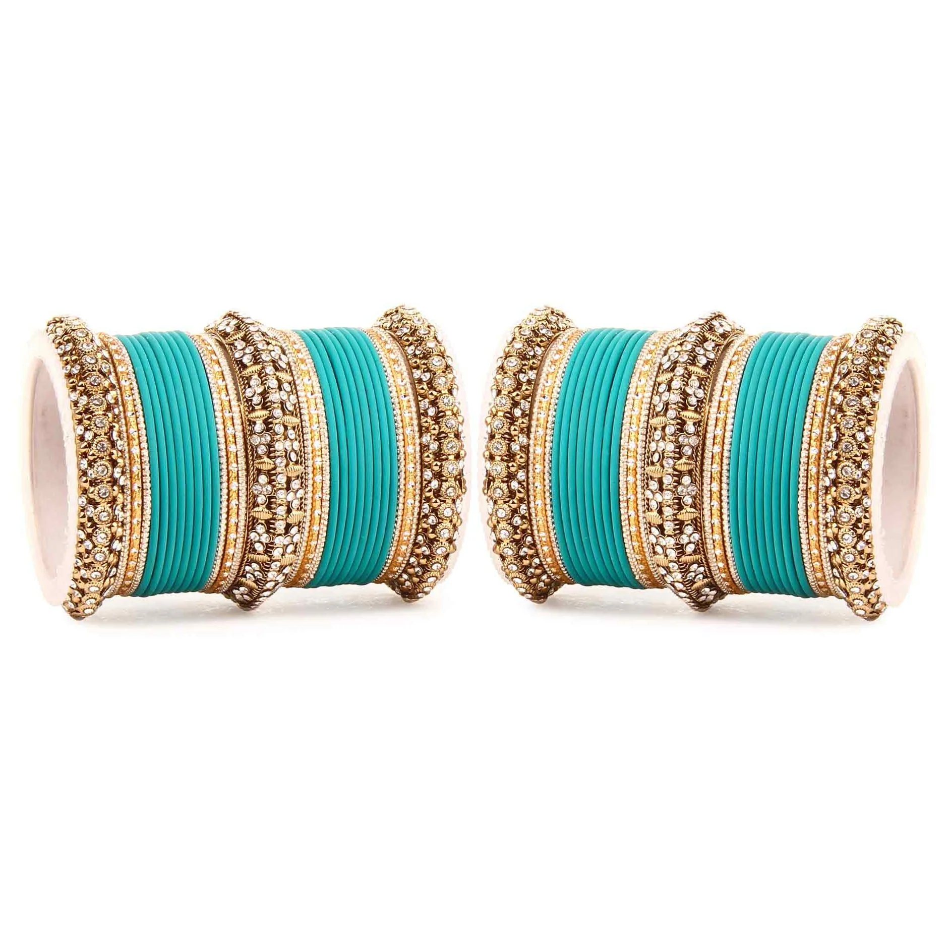 Set of 2 Bridal Matte Textured Bangle Set - Image 14