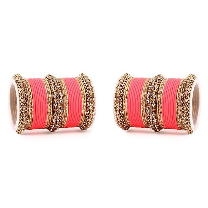 Set of 2 Bridal Matte Textured Bangle Set - Image 8
