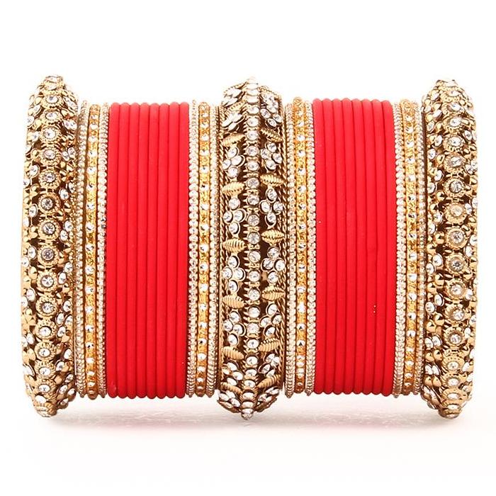 Set of 2 Bridal Matte Textured Bangle Set - Image 2