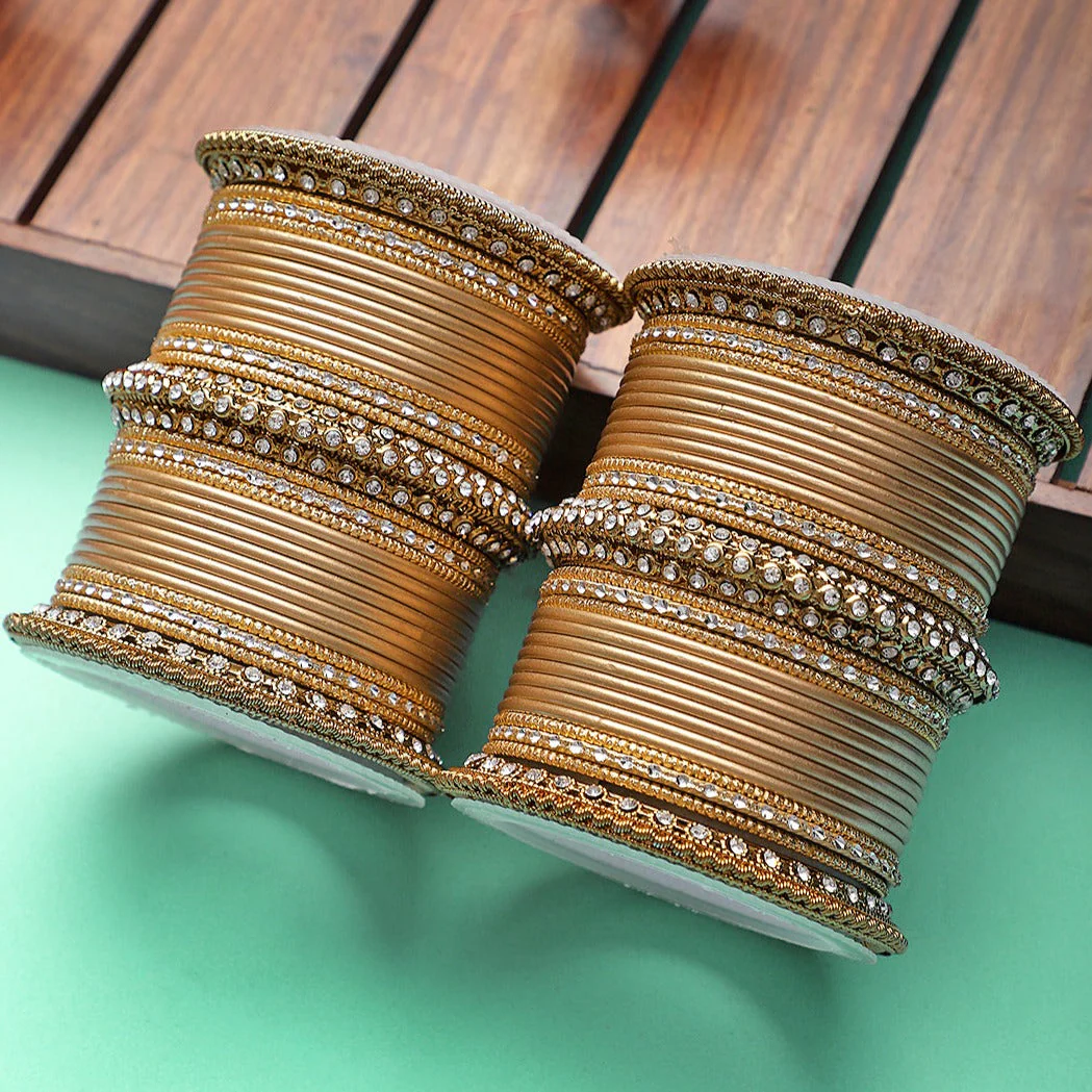 Set of 2 Bridal Matte Textured Bangle Set - Image 5