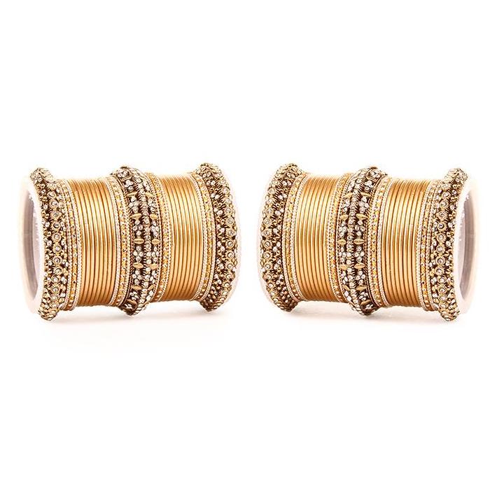 Set of 2 Bridal Matte Textured Bangle Set (Plus Size) - Image 3