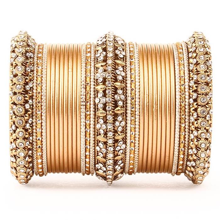 Set of 2 Bridal Matte Textured Bangle Set (Plus Size) - Image 4