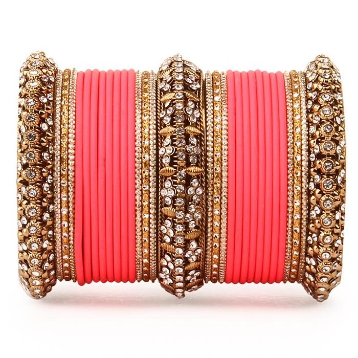 Set of 2 Bridal Matte Textured Bangle Set (Plus Size) - Image 6