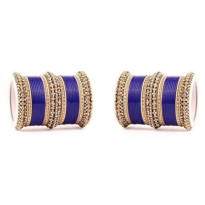 Set of 2 Bridal Matte Textured Bangle Set (Plus Size) - Image 7