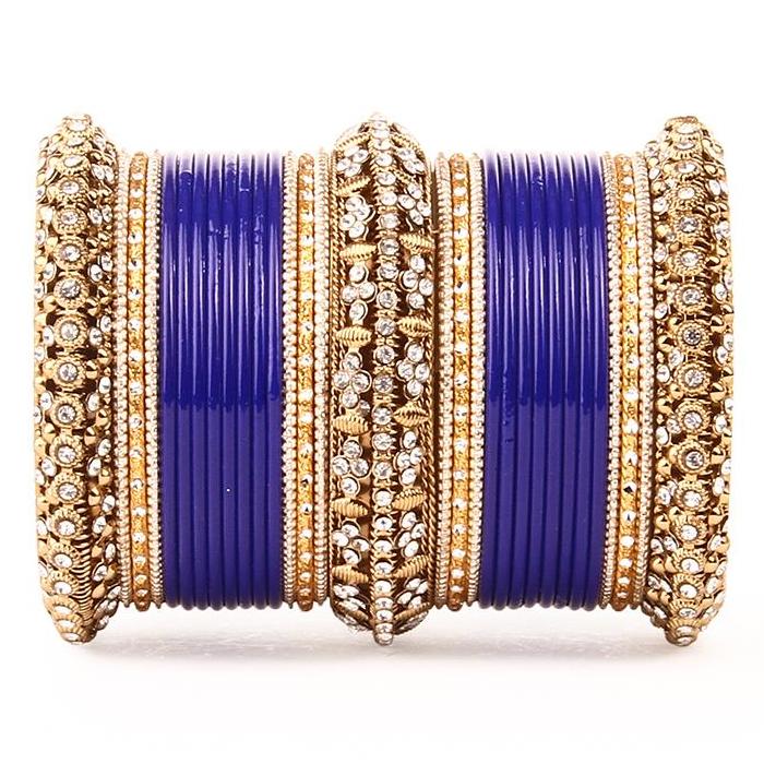 Set of 2 Bridal Matte Textured Bangle Set (Plus Size) - Image 8
