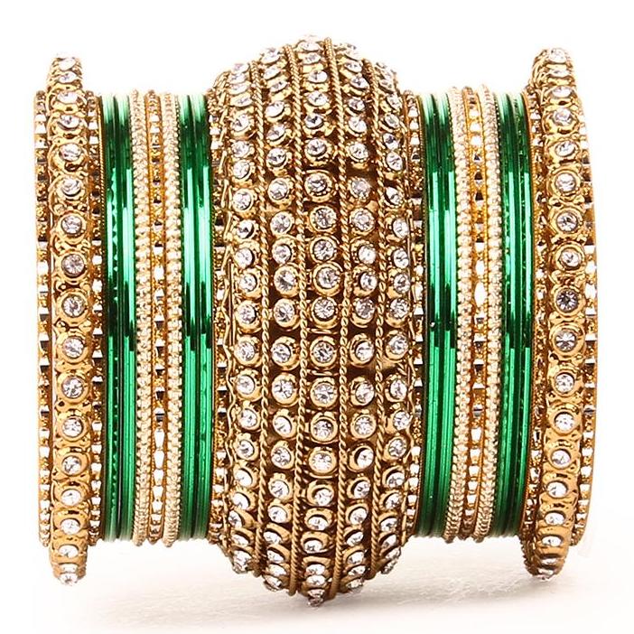 Set of 2 Colored Chakri Shining Bangle Set - Image 2