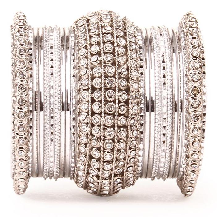 Set of 2 Colored Chakri Shining Bangle Set - Image 9