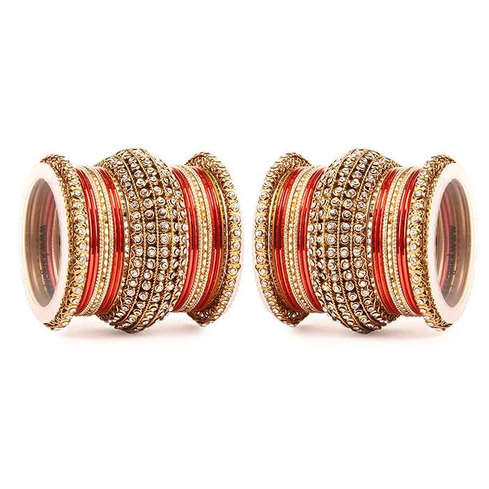 Set of 2 Colored Chakri Shining Bangle Set - Image 14