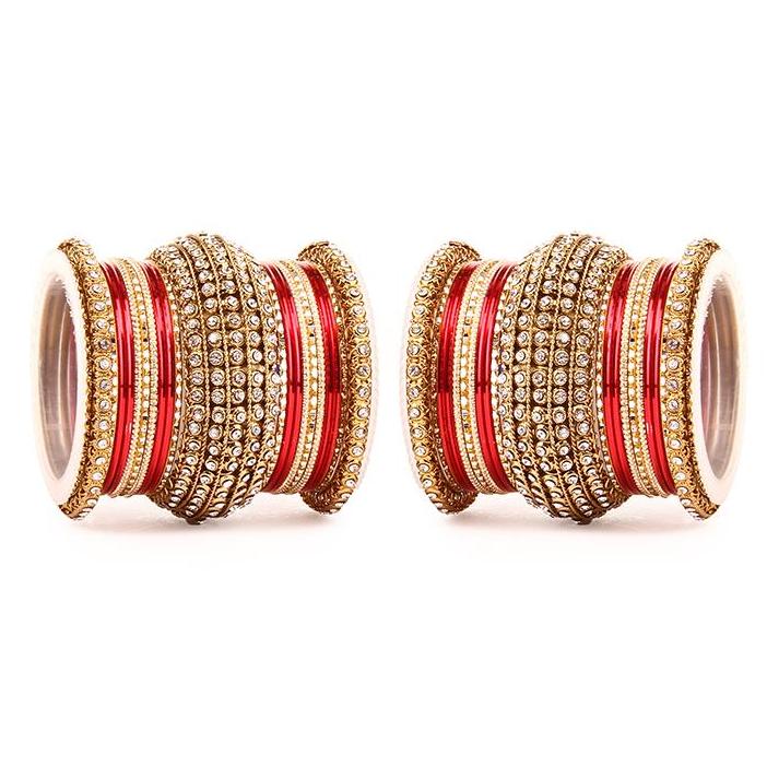 Set of 2 Colored Chakri Shining Bangle Set - Image 6