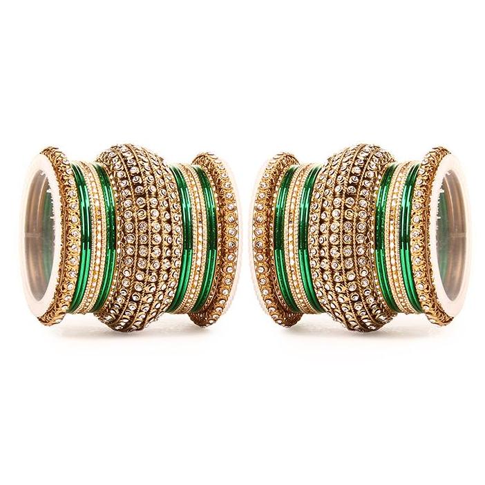 Set of 2 Colored Chakri Shining Bangle Set - Image 10