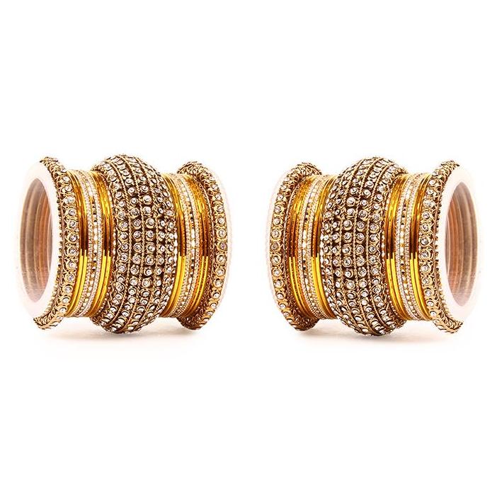 Set of 2 Colored Chakri Shining Bangle Set - Image 14