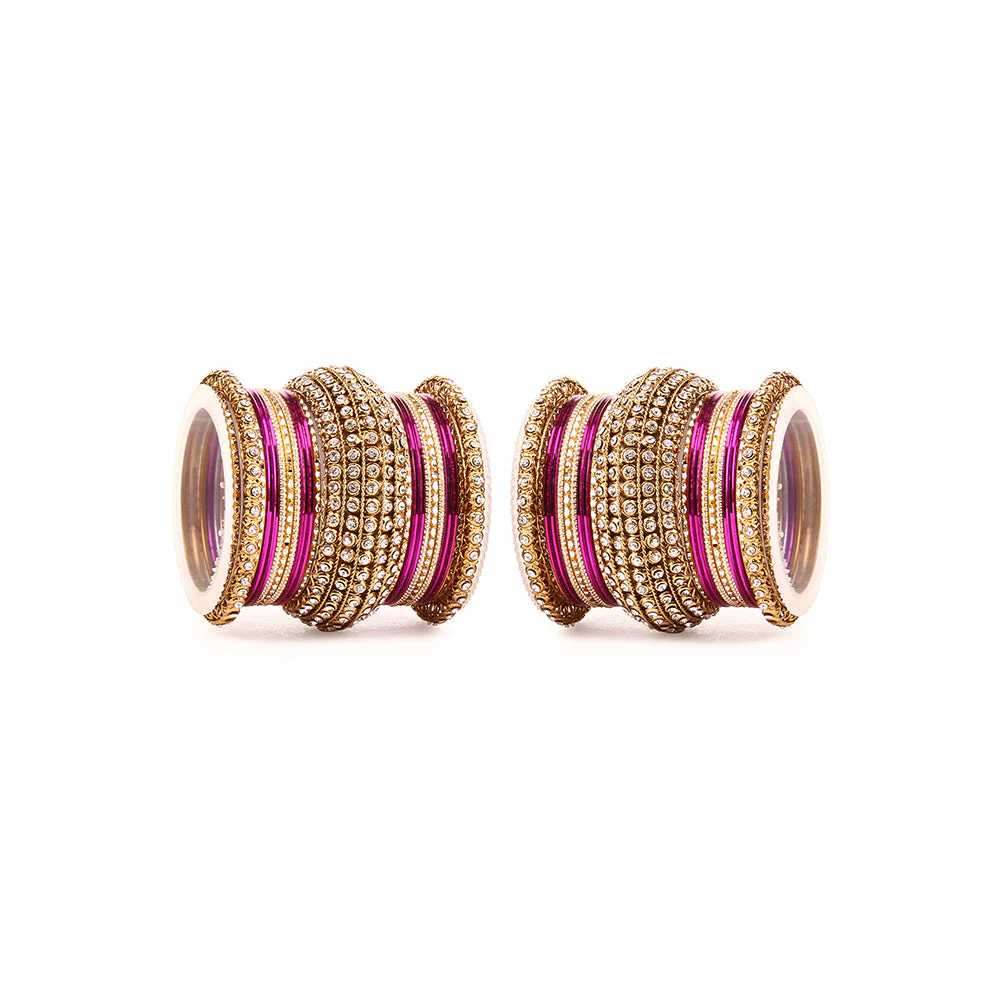 Set of 2 Colored Chakri Shining Bangle Set - Image 18