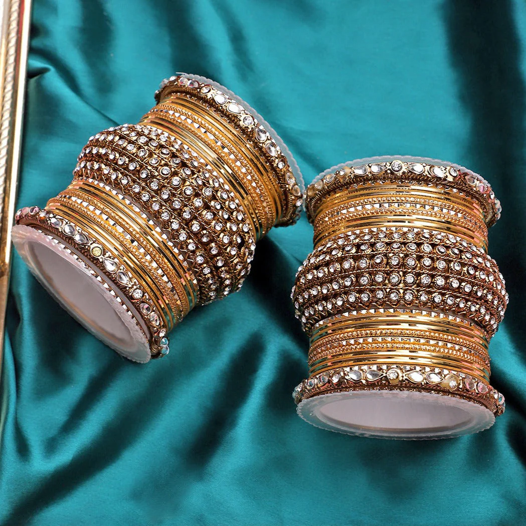Set of 2 Colored Chakri Shining Bangle Set - Image 3