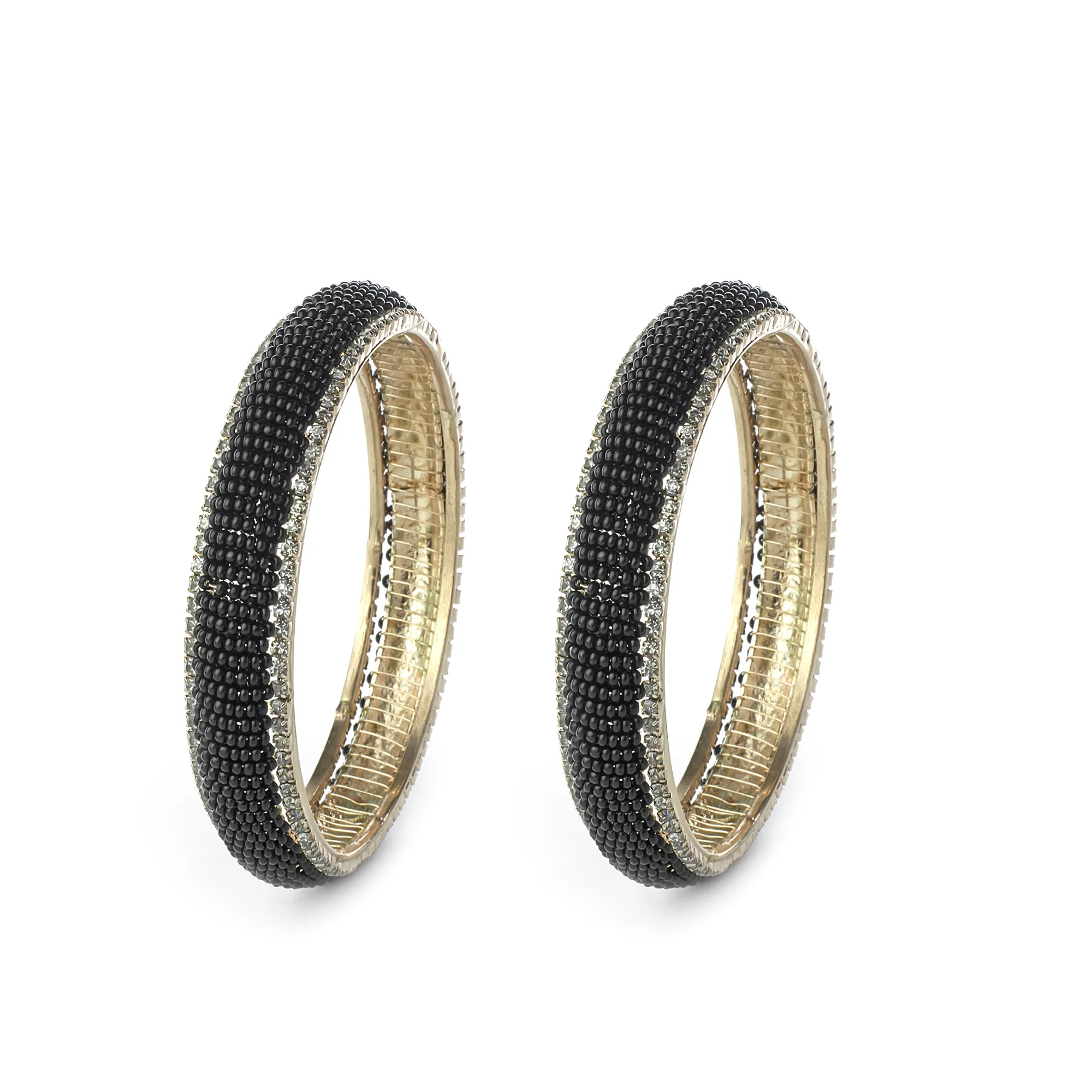 Set of 2 Fancy Beaded Bracelets with Border Stonework - Image 6
