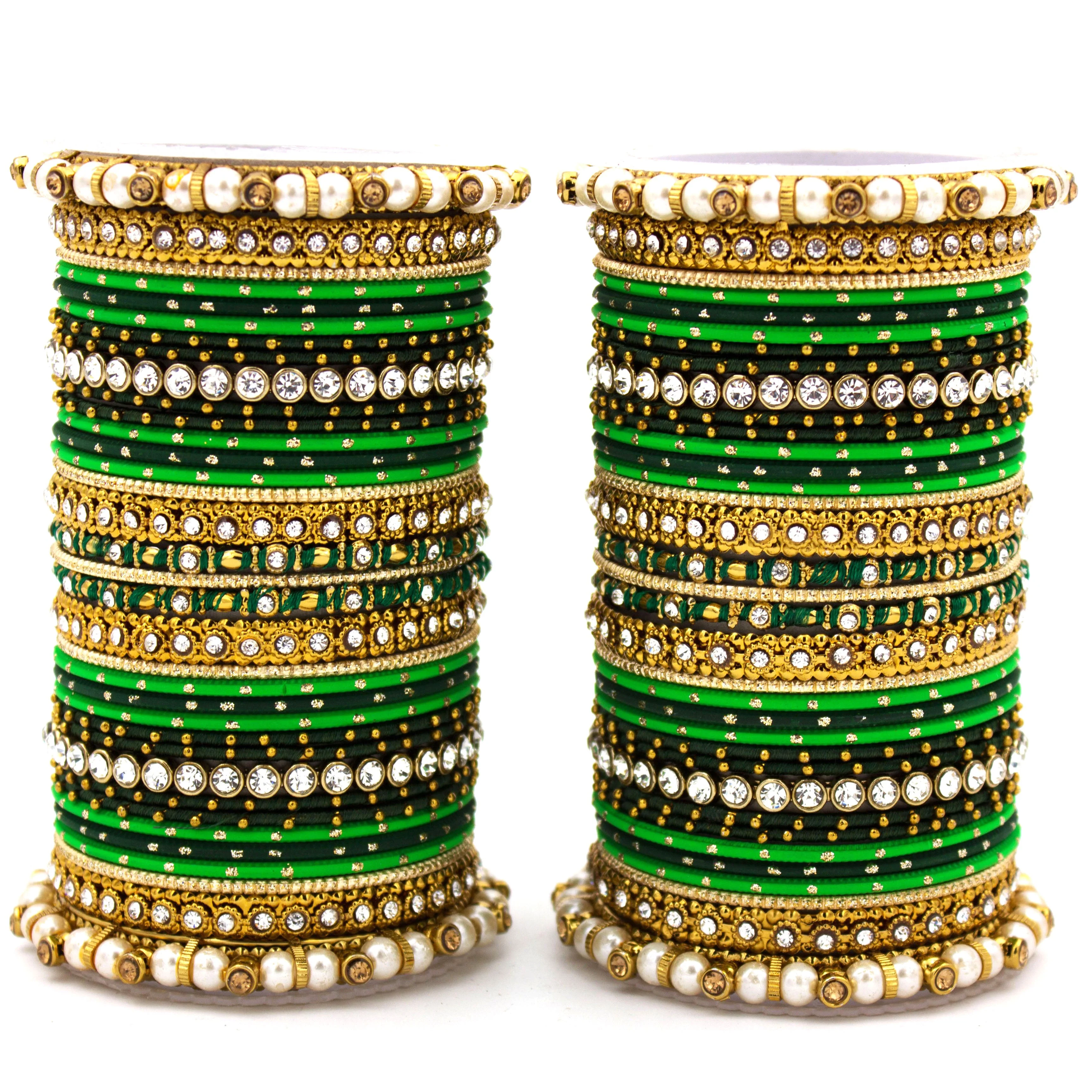 Set of 2 Fancy Bridal Bangle sets by Leshya - Image 9