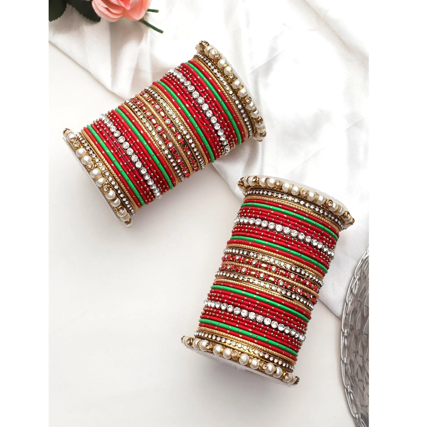 Set of 2 Fancy Bridal Bangle sets by Leshya - Image 3