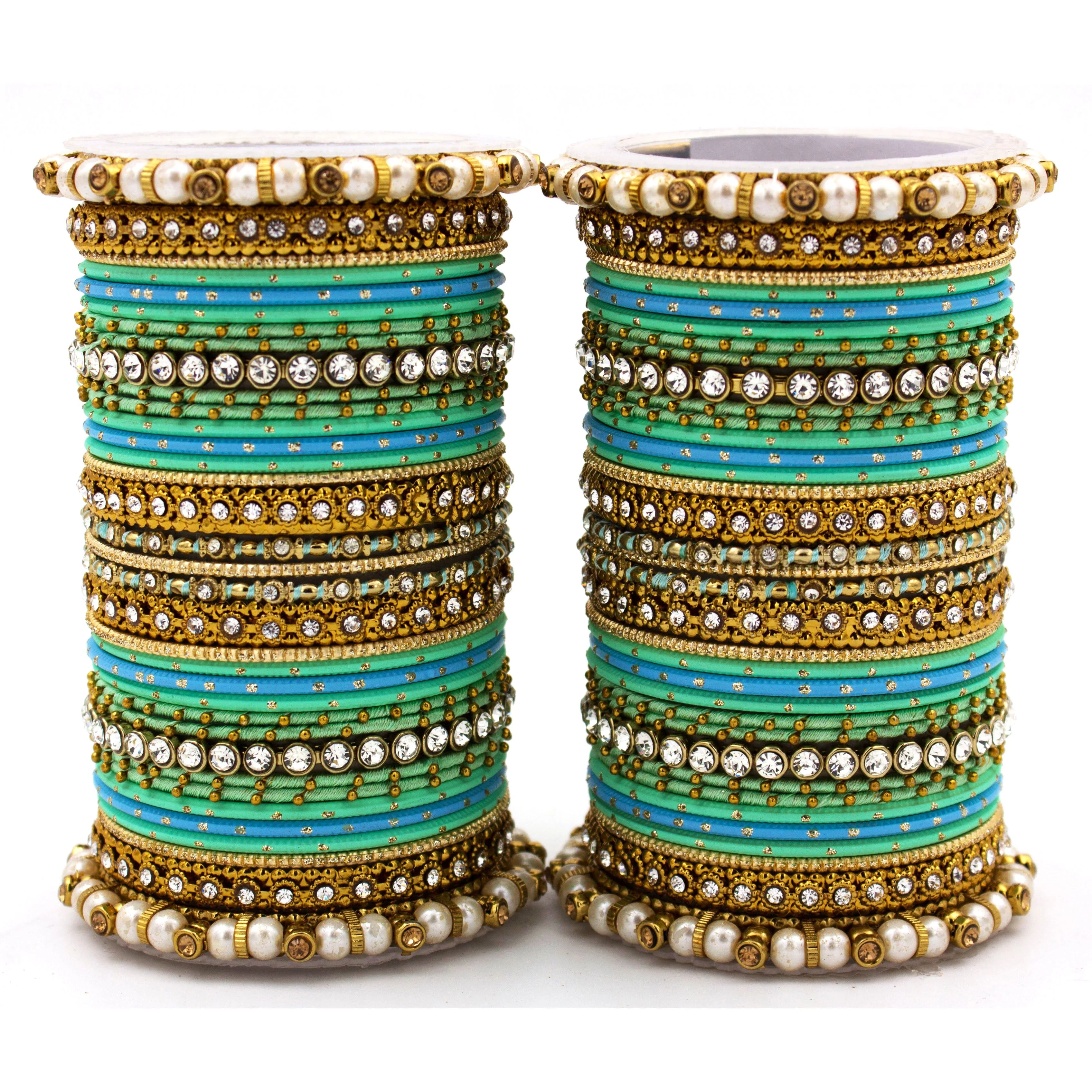 Set of 2 Fancy Bridal Bangle sets by Leshya - Image 9