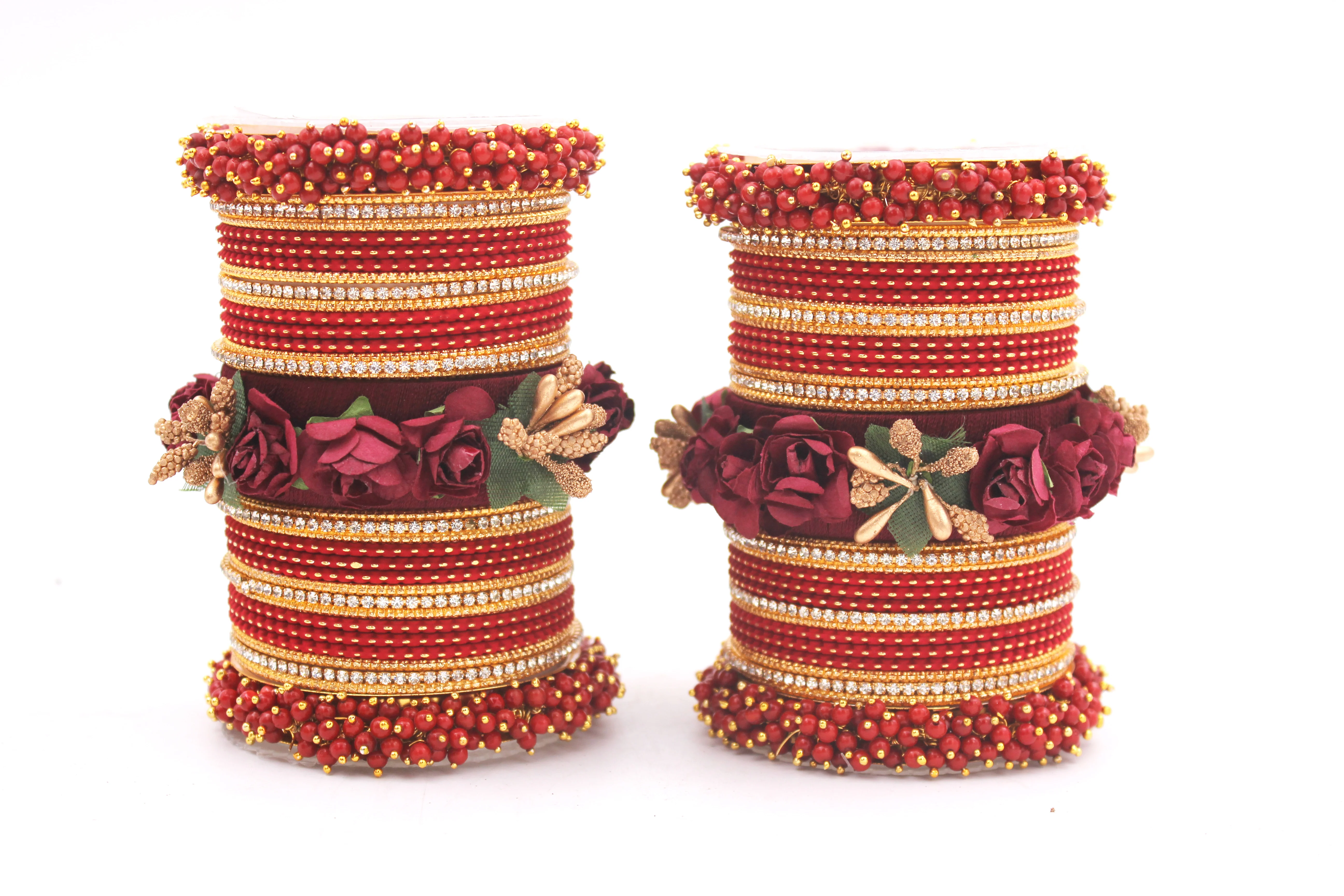 Set of 2 Floral Bridal Bangle sets By Leshya - Image 2