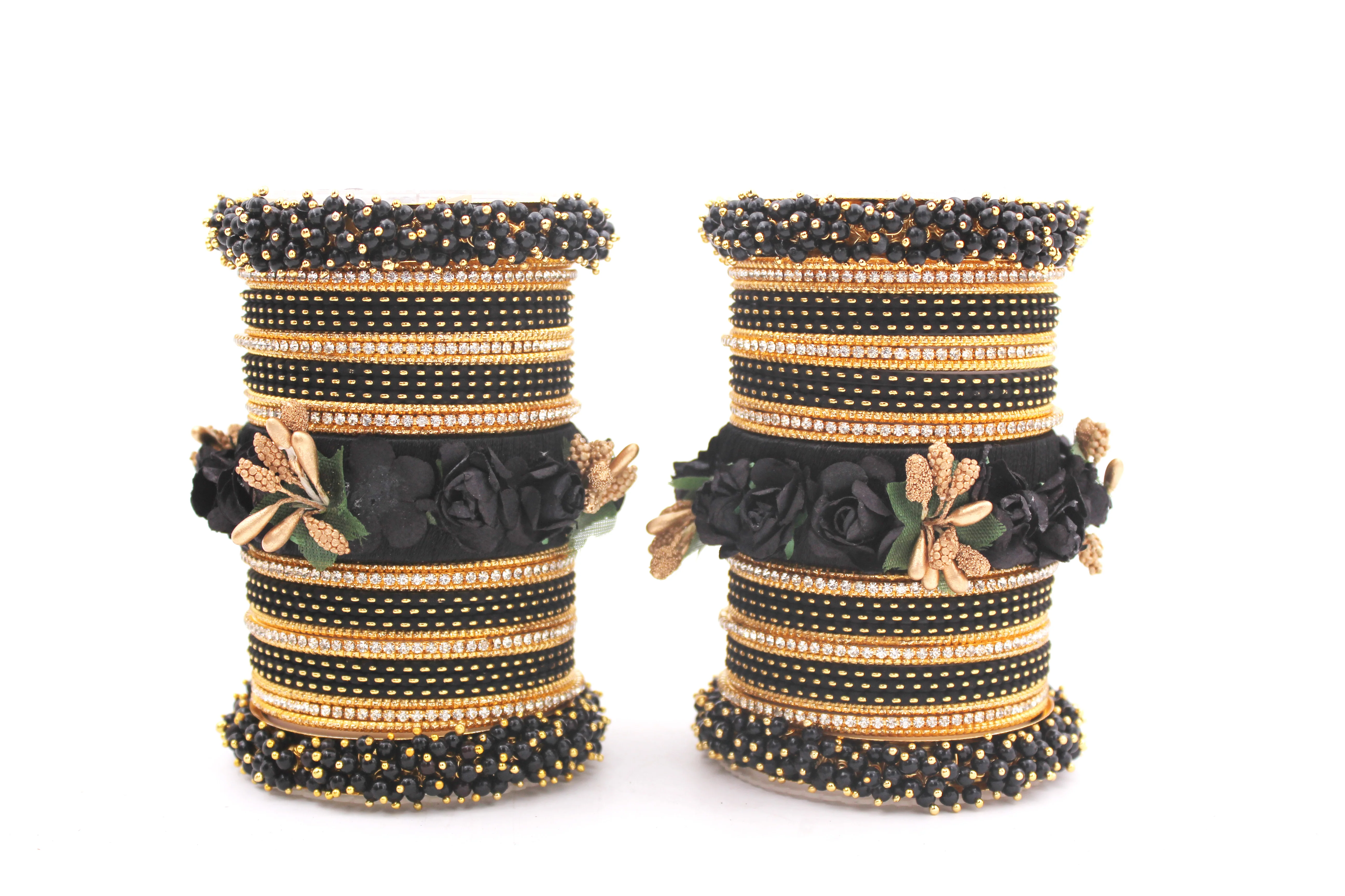 Set of 2 Floral Bridal Bangle sets By Leshya - Image 3