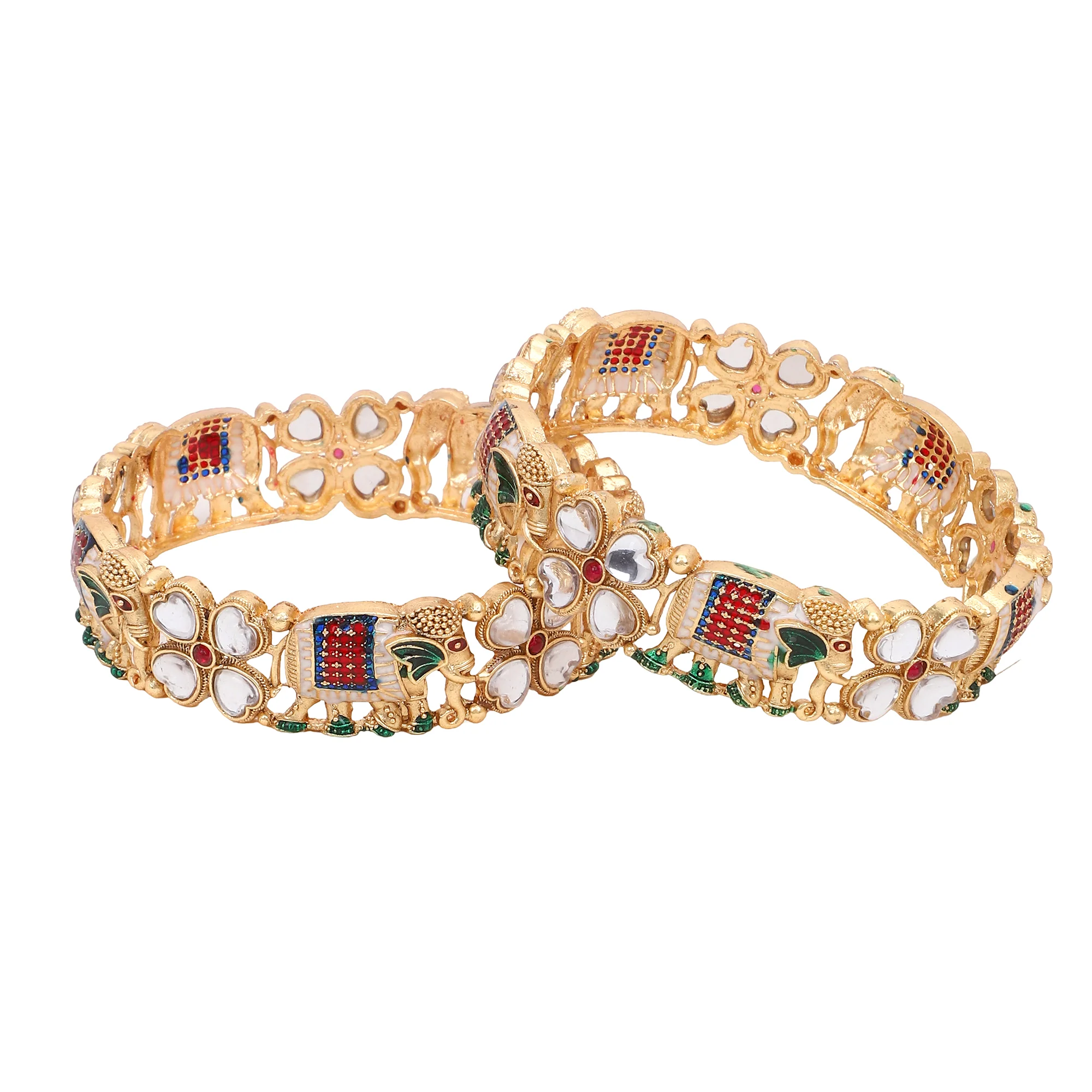 Set of 2 Golden Elephant Bracelets by Leshya - Image 4