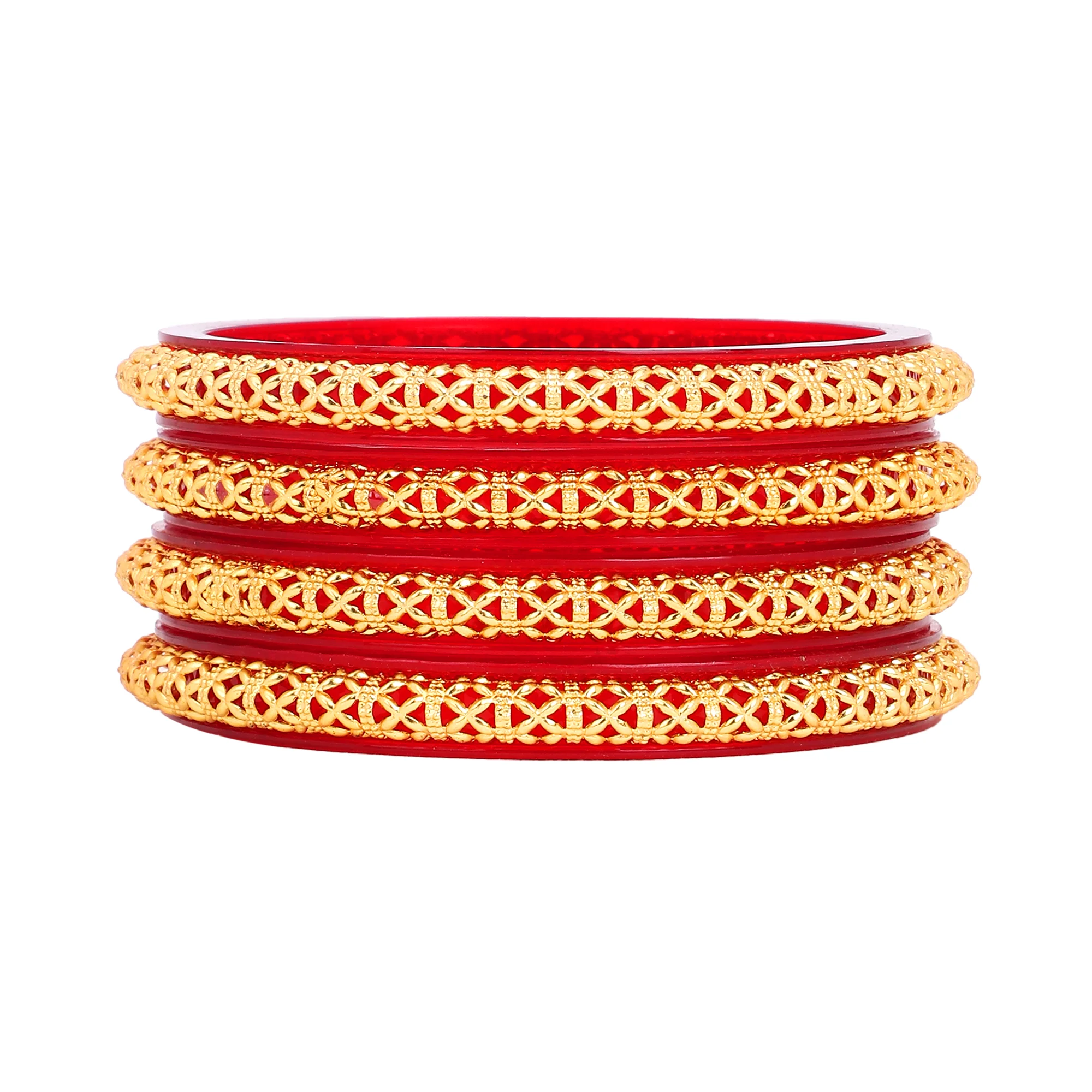 Set of 4 Golden Dailywear Bracelets by Leshya - Image 2