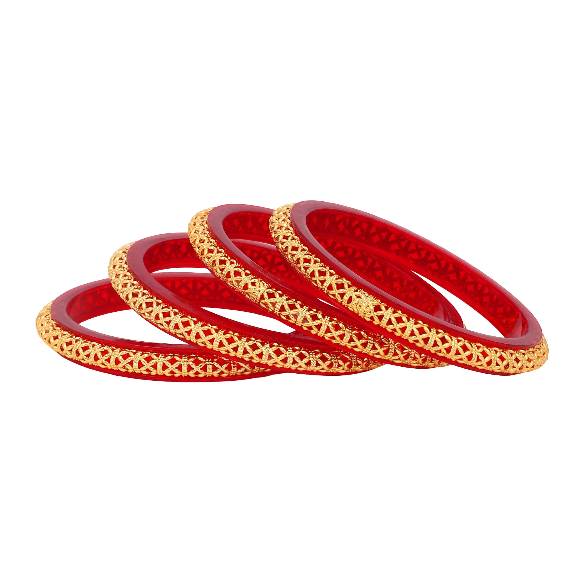 Set of 4 Golden Dailywear Bracelets by Leshya - Image 3