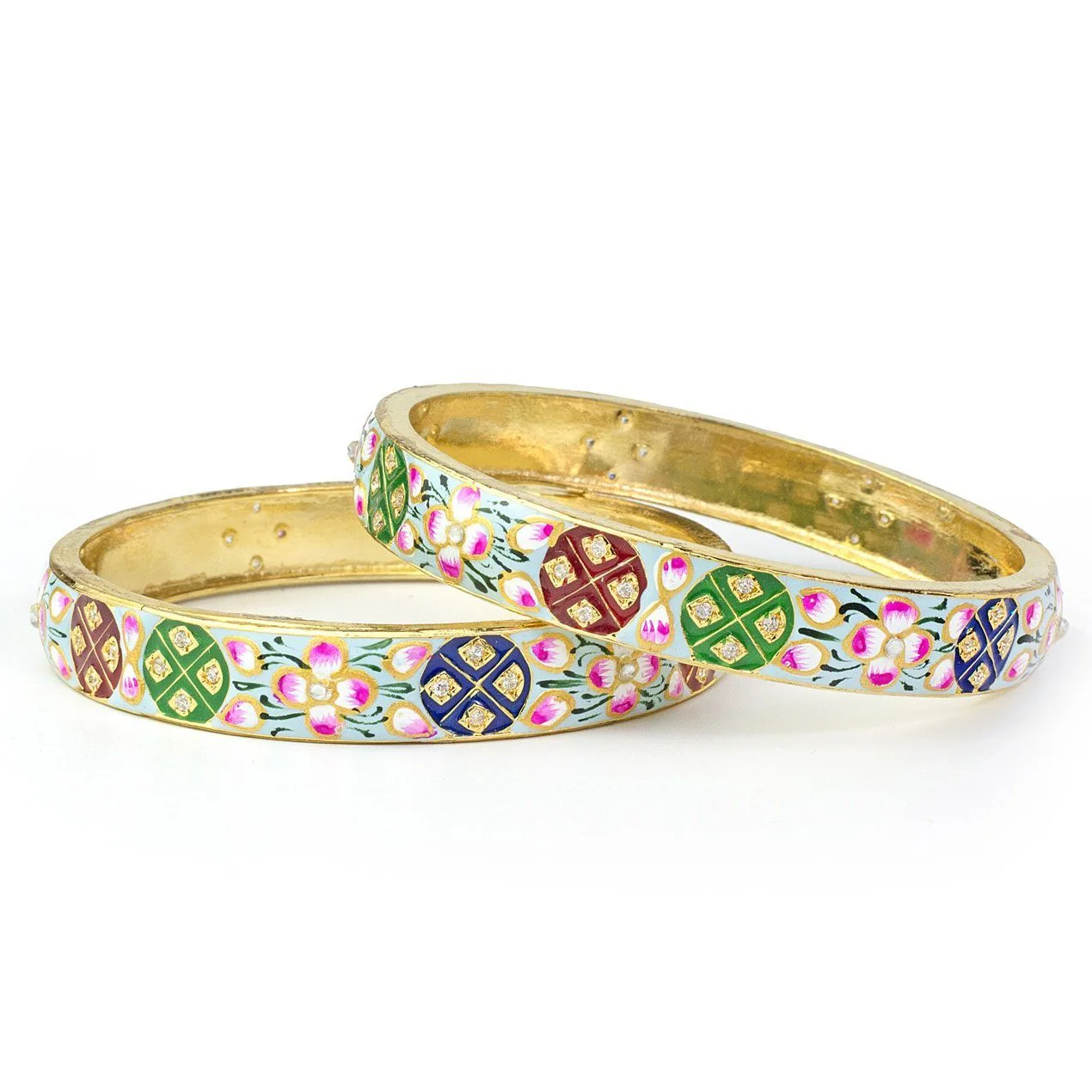 Set of 2 Hand-painted enamel Bracelets for Daily Use by Leshya - Image 2