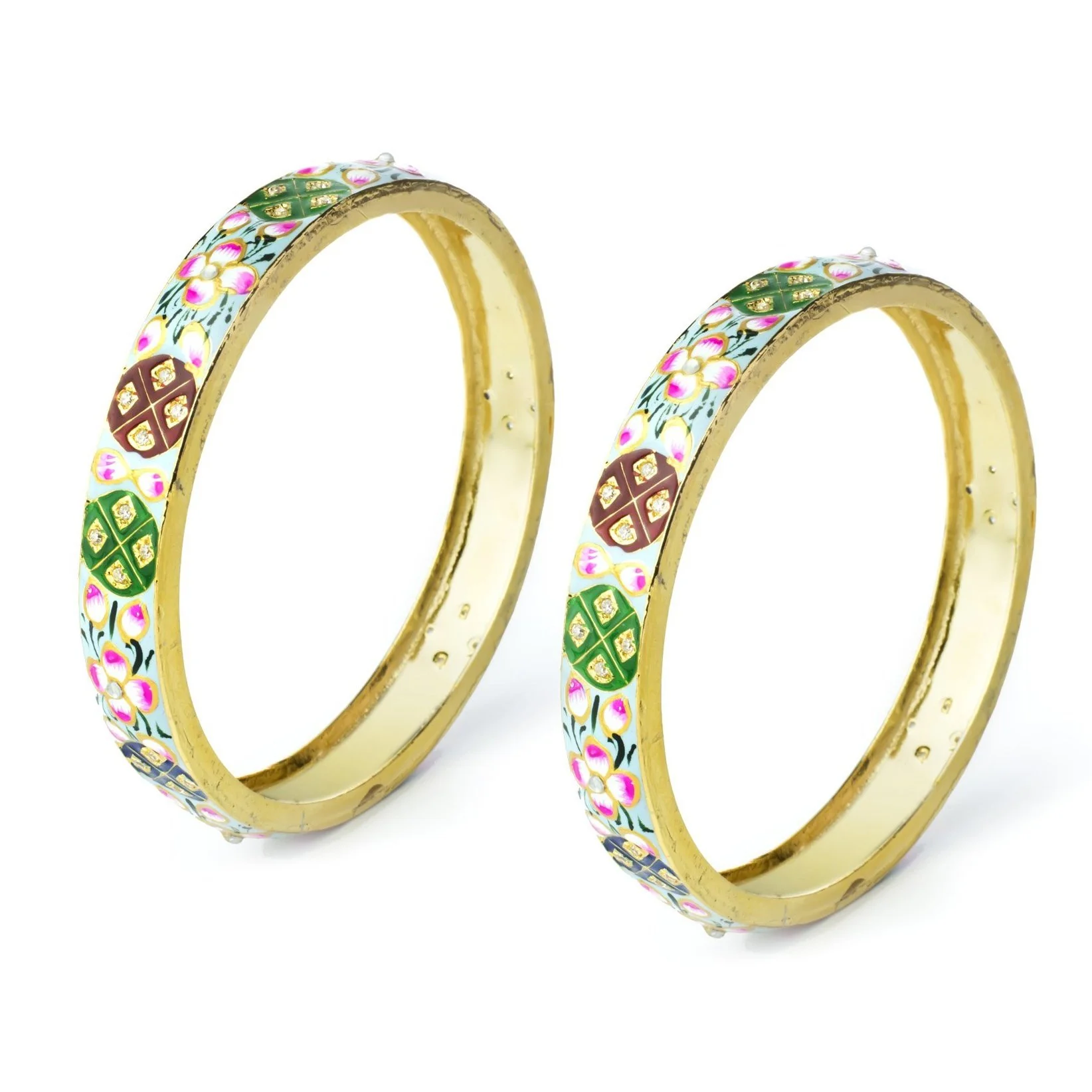Set of 2 Hand-painted enamel Bracelets for Daily Use by Leshya - Image 3