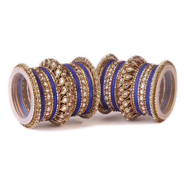Set of 2 Kundan Bangle Set With Chakri Kada - Image 6
