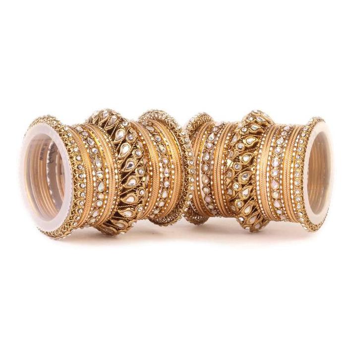 Set of 2 Kundan Bangle Set With Chakri Kada (Plus Size) - Image 3