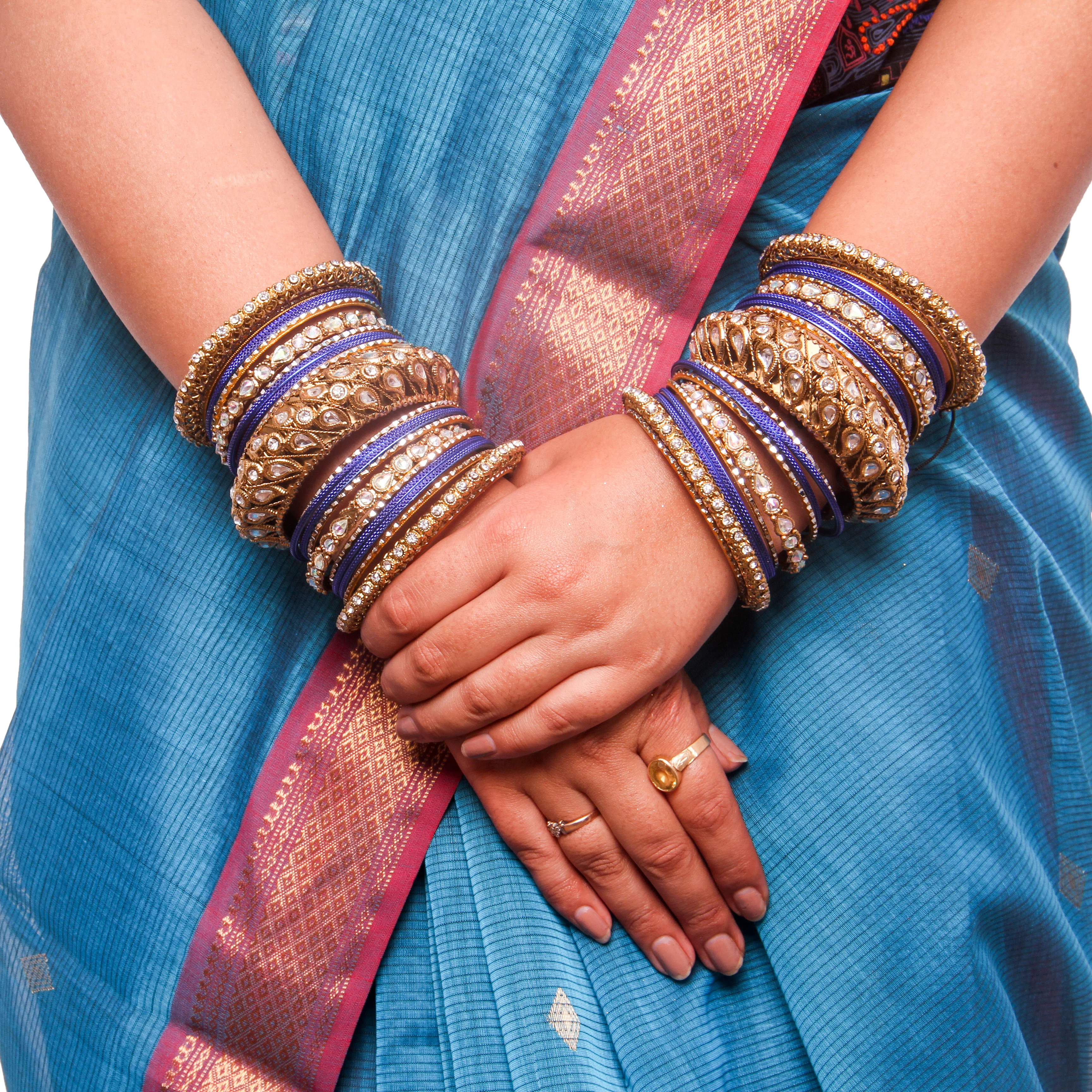 Set of 2 Kundan Bangle Set With Chakri Kada (Plus Size) - Image 6