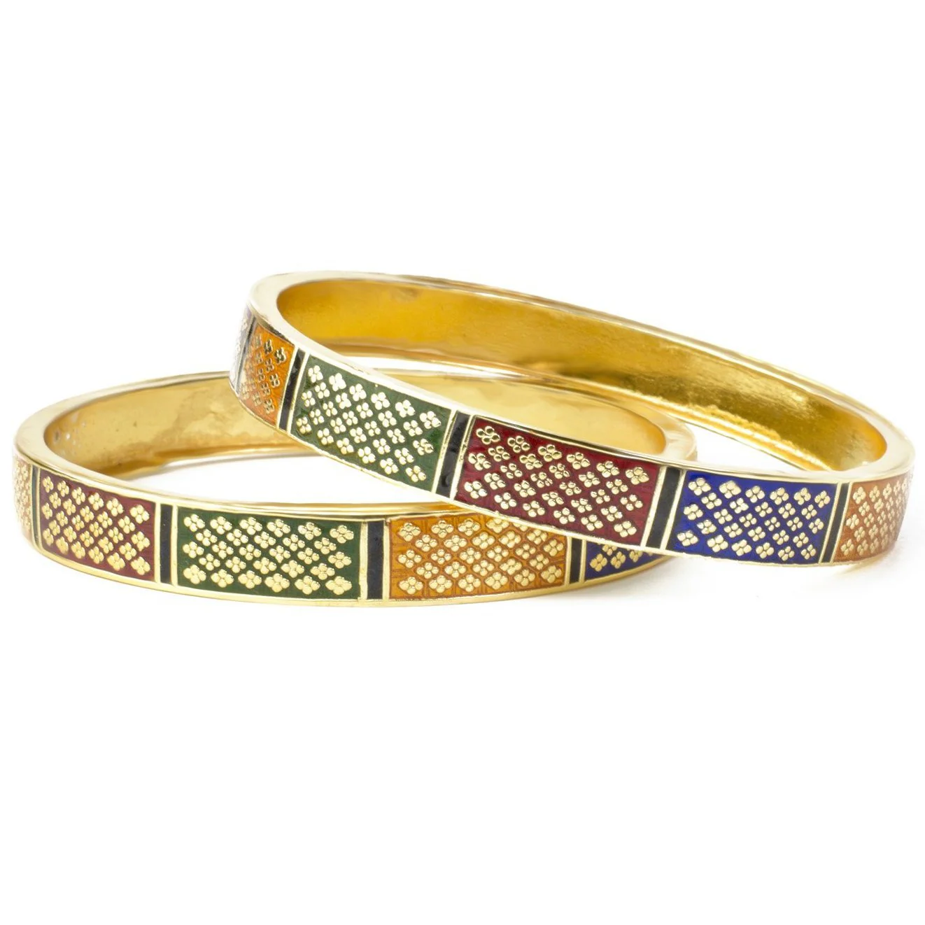 Set of 2 Meenakari Bracelets with Gold Polish meant for Daily Use - Image 3