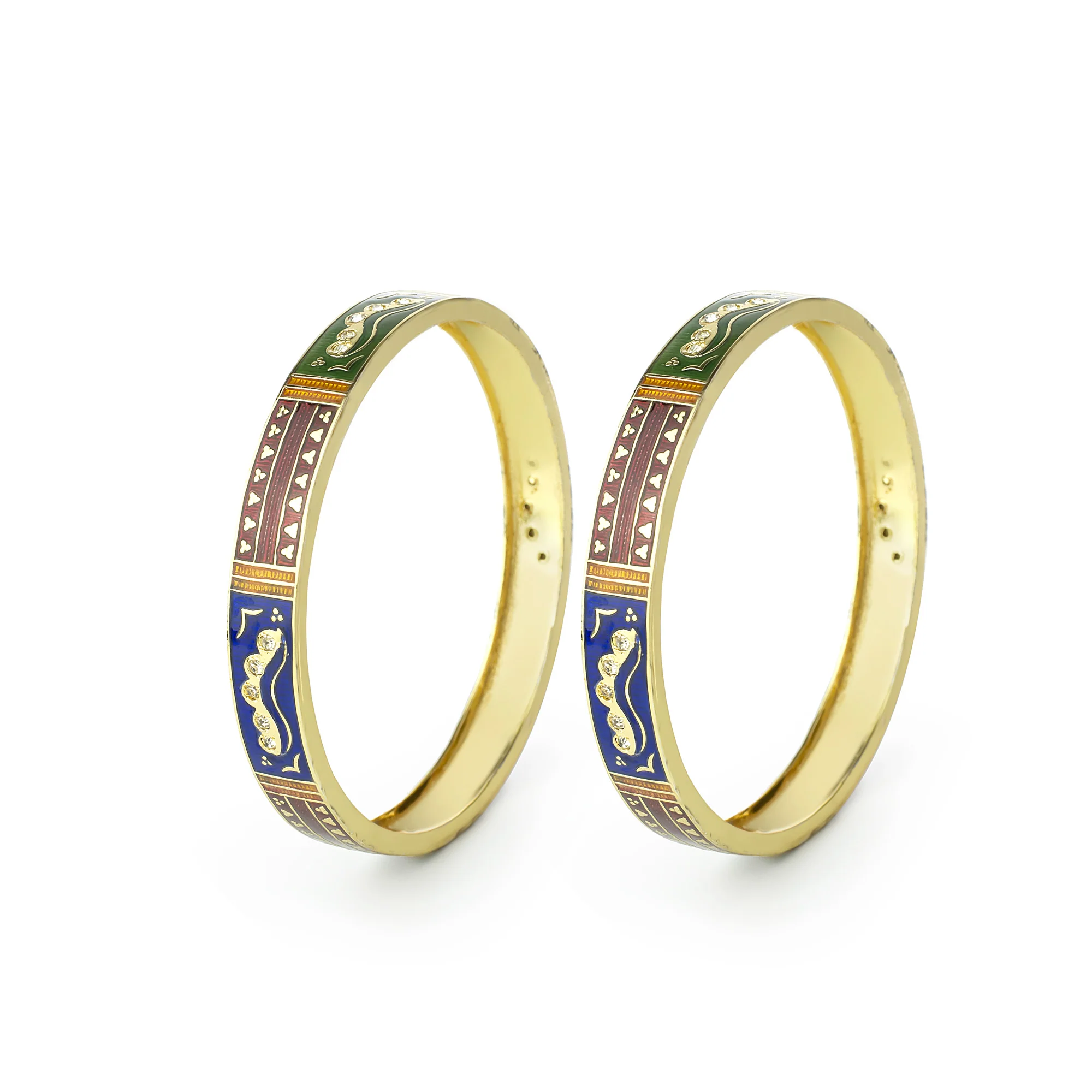 Set of 2 Meenakari Bracelets with intricate Goldwork for Daily Use - Image 2