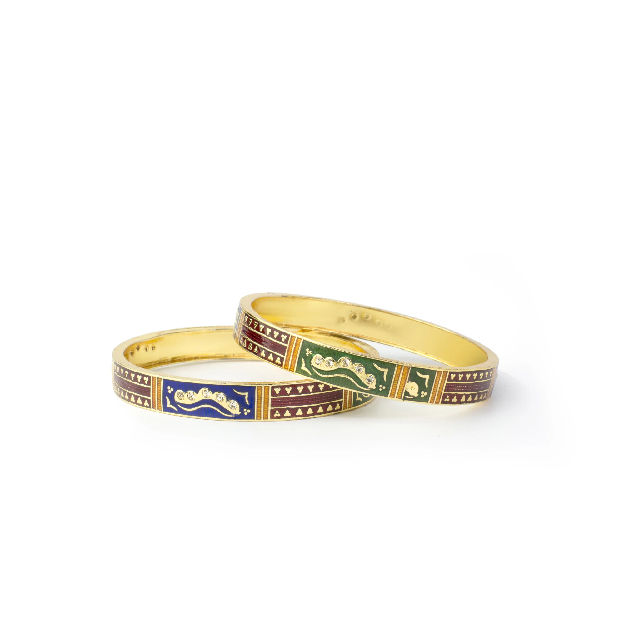 Set of 2 Meenakari Bracelets with intricate Goldwork for Daily Use - Image 3