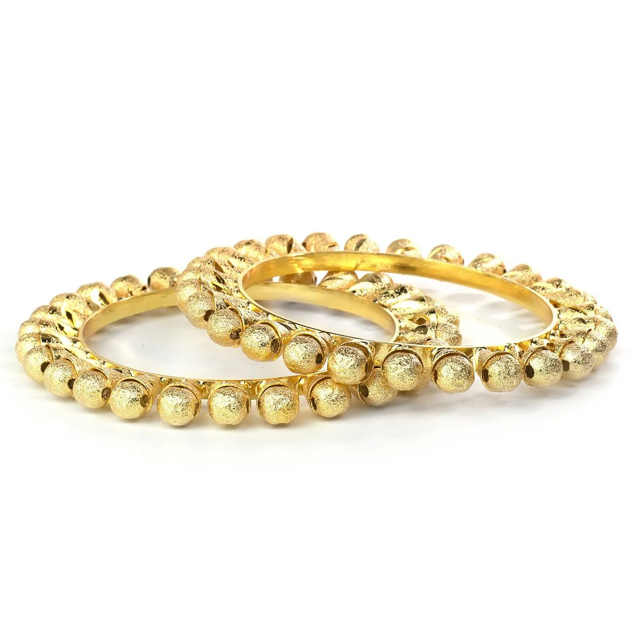 Heavy Design Set of 2 Pearl Real look-like jewellery Golden Pacheli Kada Bracelet - Image 3