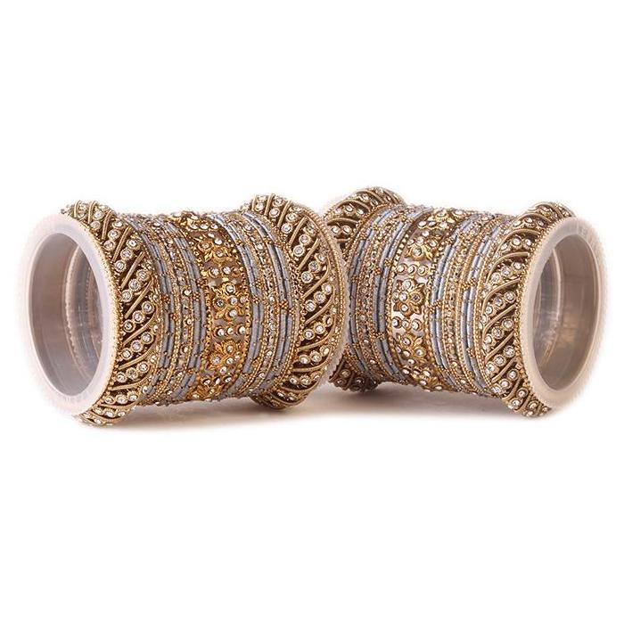 Set of 2 Traditional Colored Silk Thread Bangle Set - Image 15