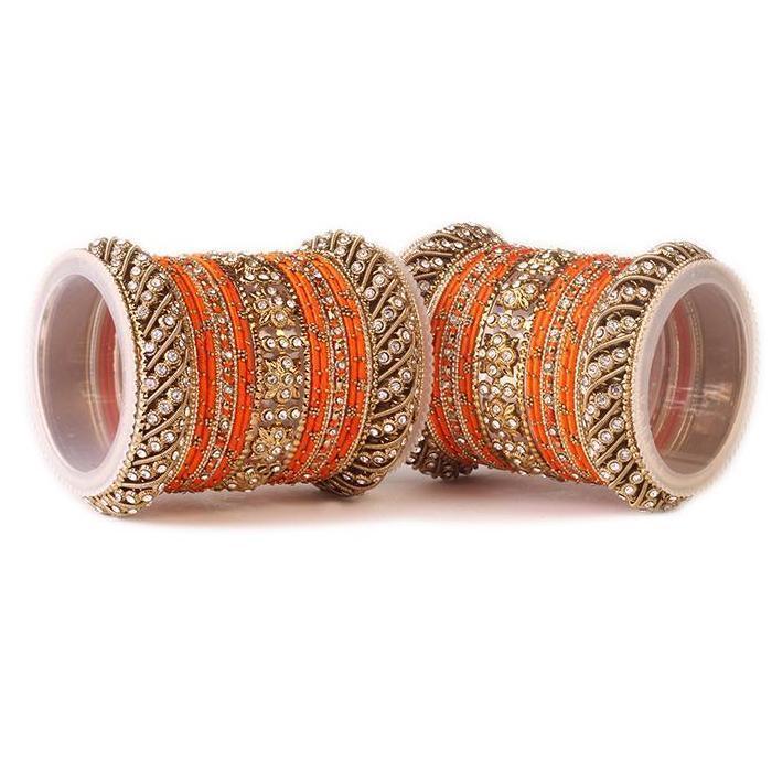 Set of 2 Traditional Colored Silk Thread Bangle Set - Image 14