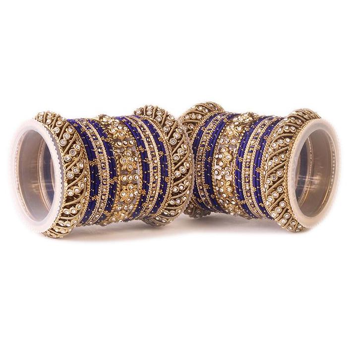 Set of 2 Traditional Colored Silk Thread Bangle Set - Image 3