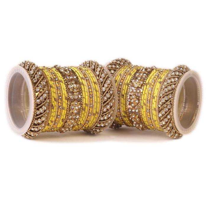 Set of 2 Traditional Colored Silk Thread Bangle Set - Image 5