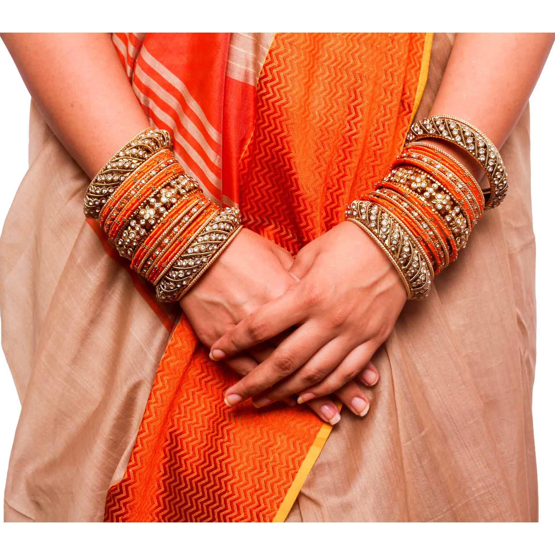Set of 2 Traditional Colored Silk Thread Bangle Set - Image 13